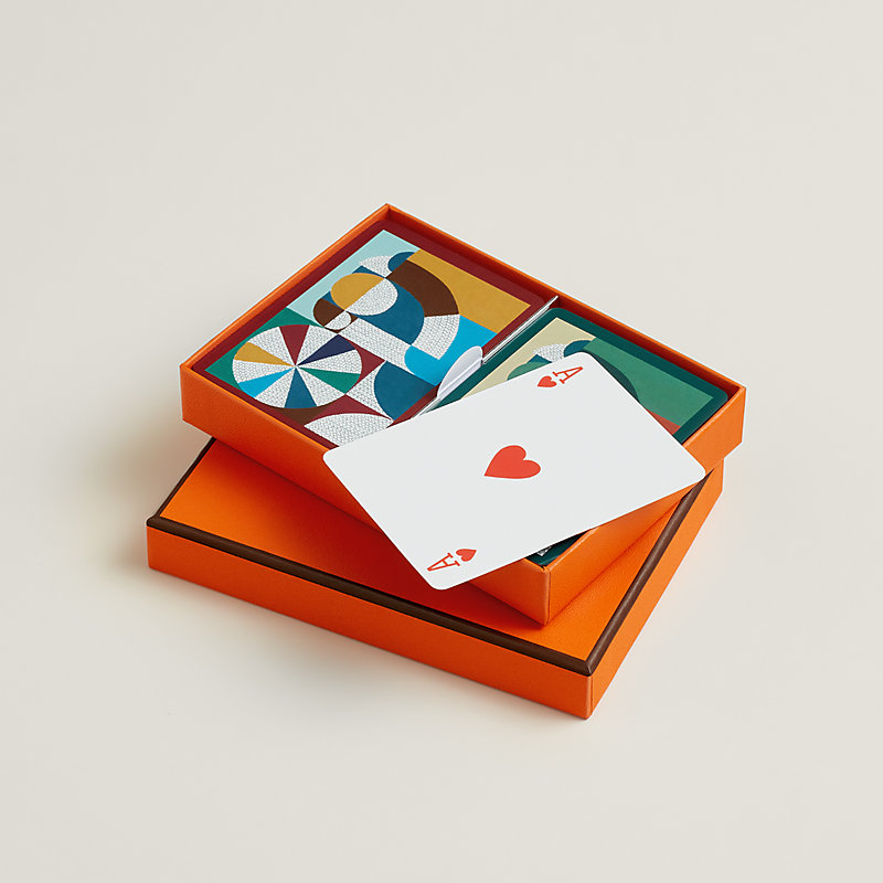 エルメス　ボードゲーム　希少品 Conjunto de dois jogos de cartas para Poker Cheval Natté | Hermès